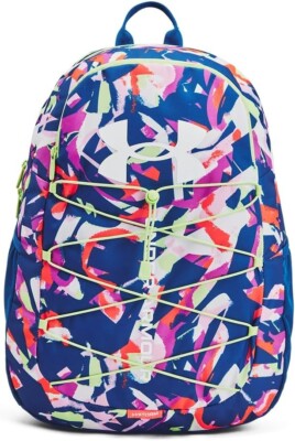Under Armour Backpack Blue White Orange Yellow  Storm 26L Laptop  UA Hustle NWT
