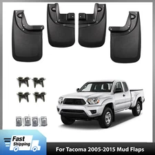 Front & Rear Splash Guards Mud Flaps for Toyota Tacoma 2005-2015 w/Fender Flares