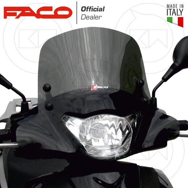 Faco Windschutzscheibe Niedrig GetöNt' Dunkelheit FüR Honda Sh 125 - 150 Ie 2009-image