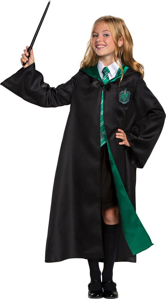 Slytherin Robe Deluxe Harry Potter Wizard Halloween Child Costume Cosplay M  7-8