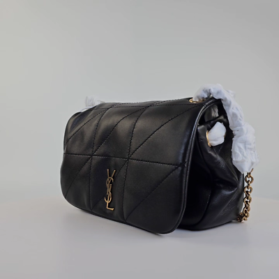 SAINT LAURENT Jamie 4.3 Mini Black And Gold Leather Shoulder