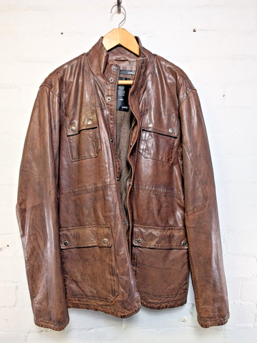 BOMBOOGIE braune Herren Lederjacke Größe XXXL Made in ITALY superweiches Leder