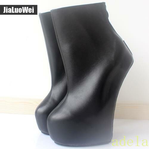 Womens Ballet Boots 20cm High Wedge Heel Hoof Sole Heelless Ccubwar Party Shoes - Picture 12 of 17