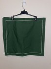 PIER 1 IMPORTS Dark Green Metallic Trim 100% Cotton Table Napkins Set Of 4 READ