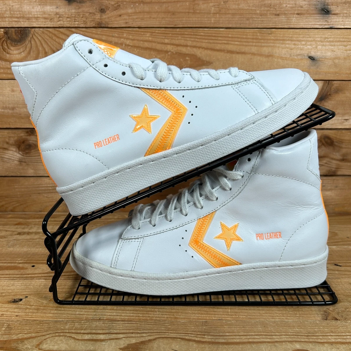 White and on sale orange converse