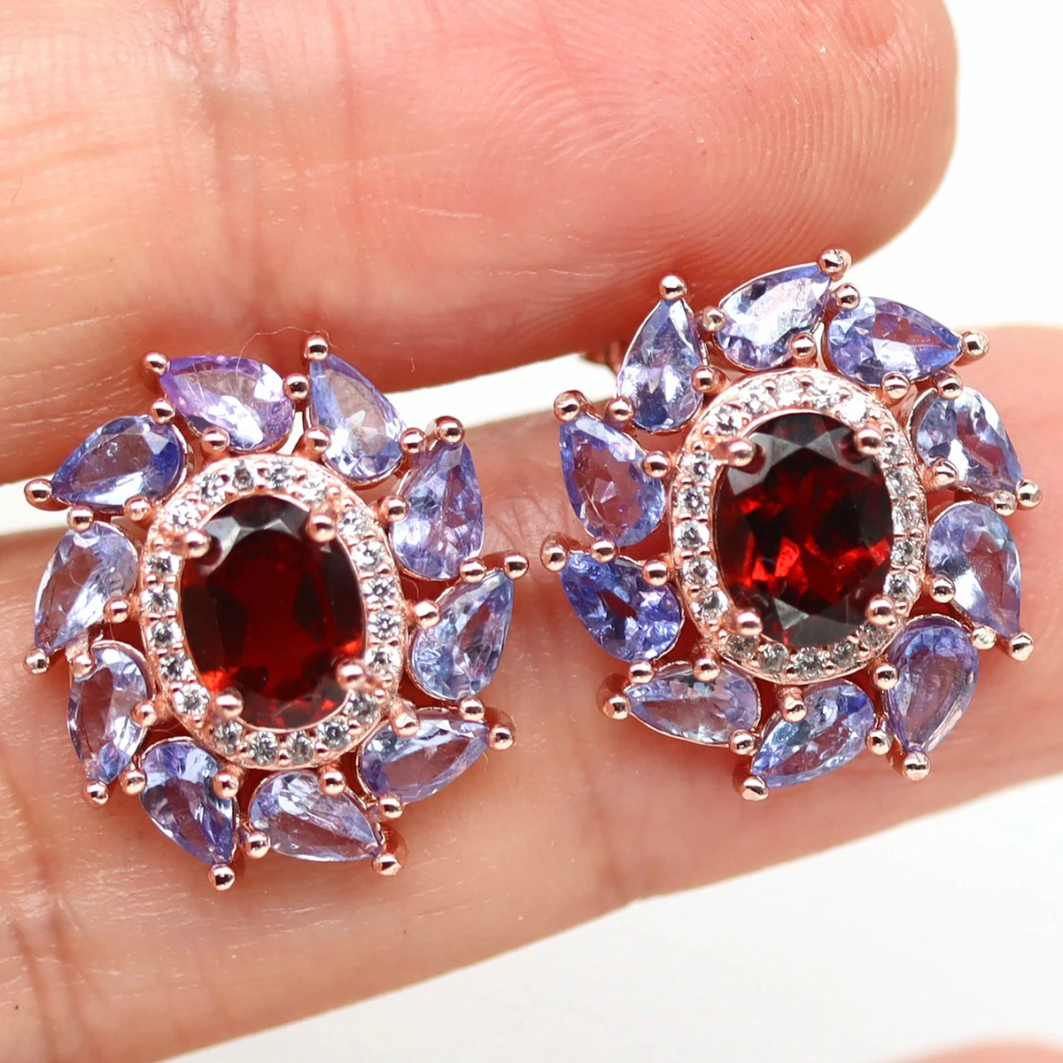 Blue garnet deals earrings