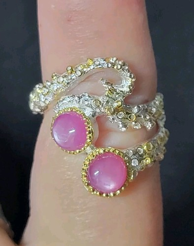 Tentacle Octopus Ruby 925 Sterling Silver Art Ring Size 7.5 2698 - Picture 6 of 7
