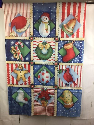 Christmas Time Collage Artist Rendering Janet Amendola House Flag 38  x 25.5 