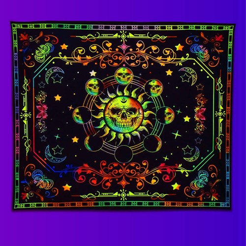 Hippie Psychedelic Mushr-oom Tapestry Wall Hanging Trippy Blanket Room Decor - Picture 17 of 35