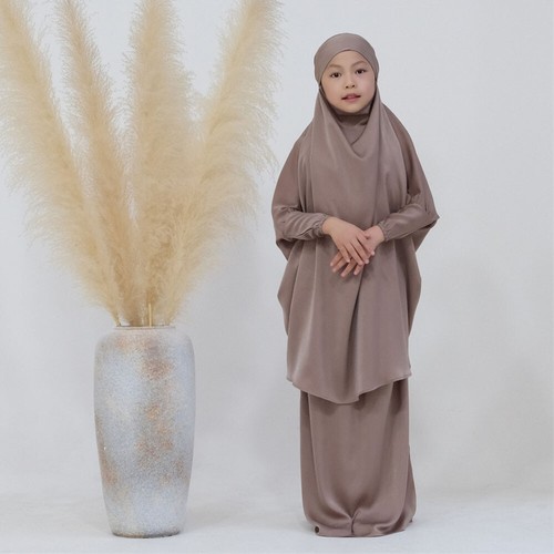 Kids Girls Muslim Children Overhead Hijab Kaftan Burqa Long Dress Khimar Islamic - Picture 19 of 36