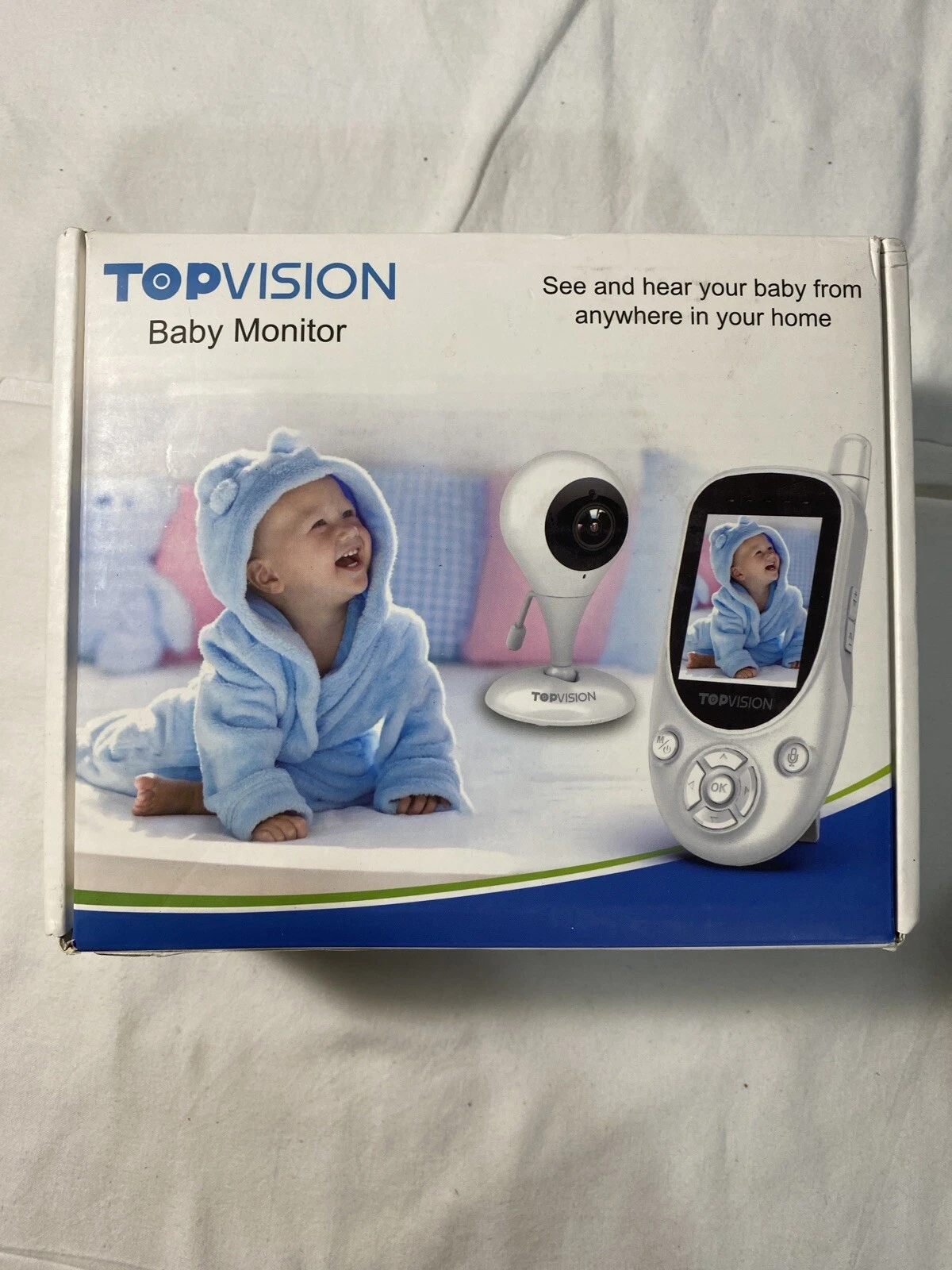 Topvision Baby Monitor infrared LED night vision 1000 ft. 2 way talk lullaby