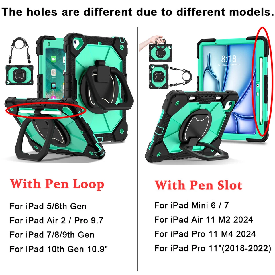 Funda rígida a prueba de golpes con soporte blindado para Apple iPad 10th 9th 8th 7th Air Pro Foto 3 de 4