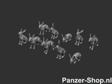 10X Conigli, Scala N, 1:87, Incolore, Animali Selvatici, Figurine Hase