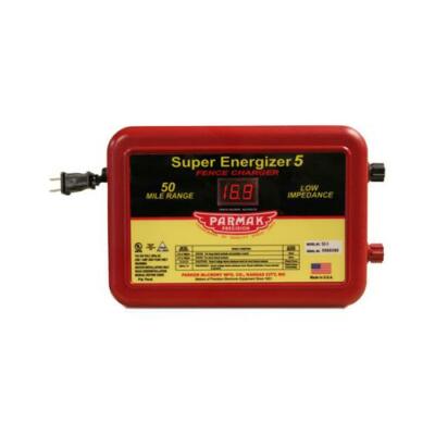 Super Energizer 5 Electric Fence Charger, 50-Mile, Low Impedance, Plug-In, 110-1