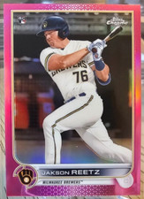 2022 Topps Chrome Pink Refractor Jakson Reetz RC #157 Brewers