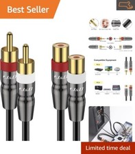 Premium Quality 2 RCA Extension: Tangle-Free, Gold-Plated Connectors, 3 Feet