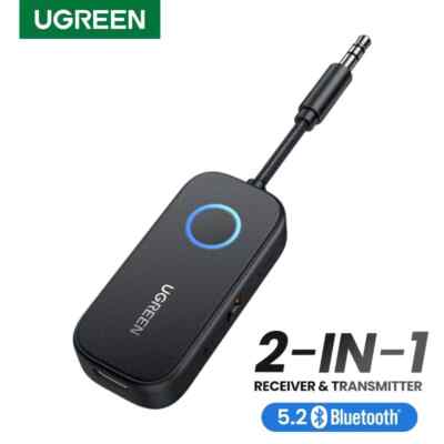 Ugreen Bluetooth 5.2 Transmitter Receiver 2-in-1 Aux Adapter Wireless 3.5mm Jack