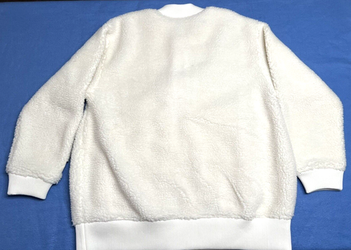 New Women's Fabletics Teddy Oversized Bomber Jacket Bone Color Size XL - NWT - Picture 9 of 9