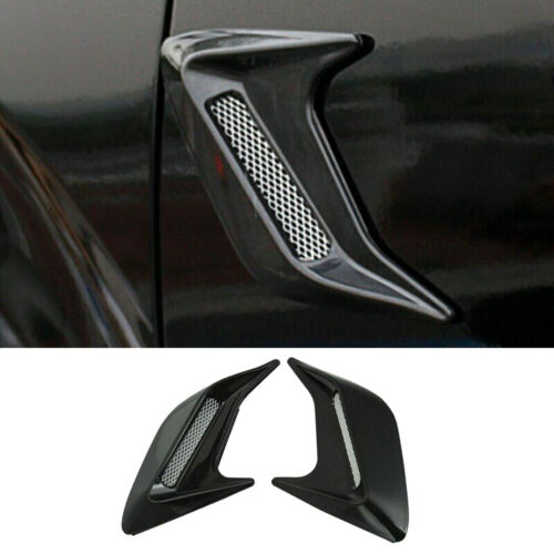 2X-Schwarz Auto Motorhaube Lüftungsschlitz Lufthutze Tür Dekor Lufteinlass Flow - Bild 2 von 12