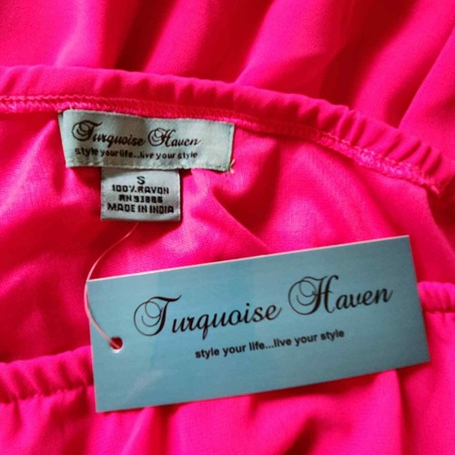 Vestido de un hombro para mujer pequeño caliente rosa rayón Barbiecore boutique de verano NUEVO - Imagen 9 de 10