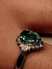 Emerald and Dia Ring, Bright Green Emerald White Diamonds, 1.28tcw, 5.7g, sz 6.7 — photo 4