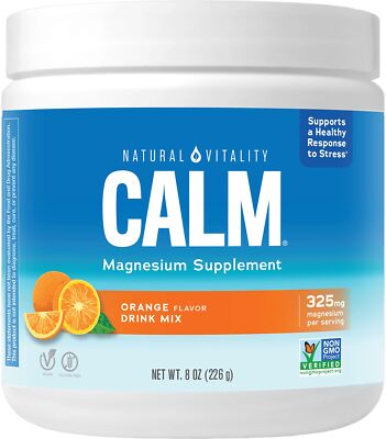 Natural Vitality Calm Magnesium Supplement Drink Mix Orange Flavor 8 Ounce