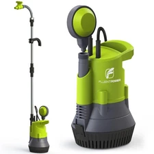 FLUENTPOWER 1/2HP Rain Barrel Pump, 1050GPH Submersible Water Butt Pump