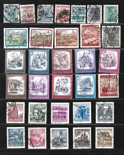 AUSTRIA - Selection of 60 different used off paper stamps. 2 Scans