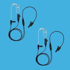 2x Durable Security 2-Wire Transparent Earpiece for Motorola MTS-3500 XTS3000