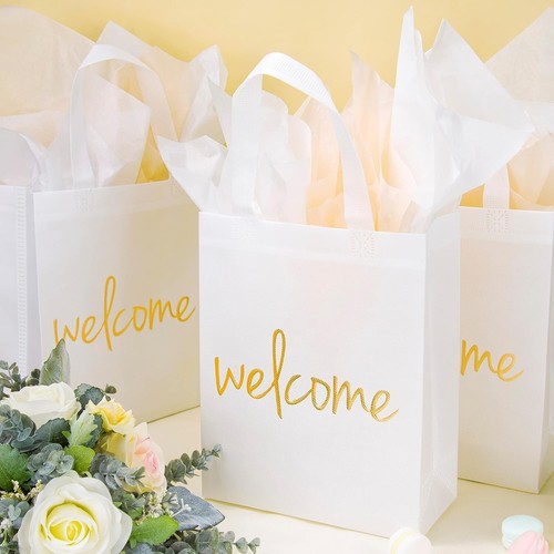 Medium Non-Woven Gift Bags with Gold Foil - Perfect for Weddings & Birthdays - Picture 4 of 8