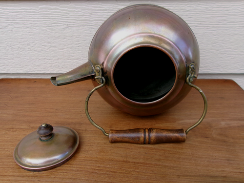 Paul Revere Ware Vintage Copper Tea Pot Kettle Rome, NY USA ~ Dents ~ Age Wear - Picture 12 of 14
