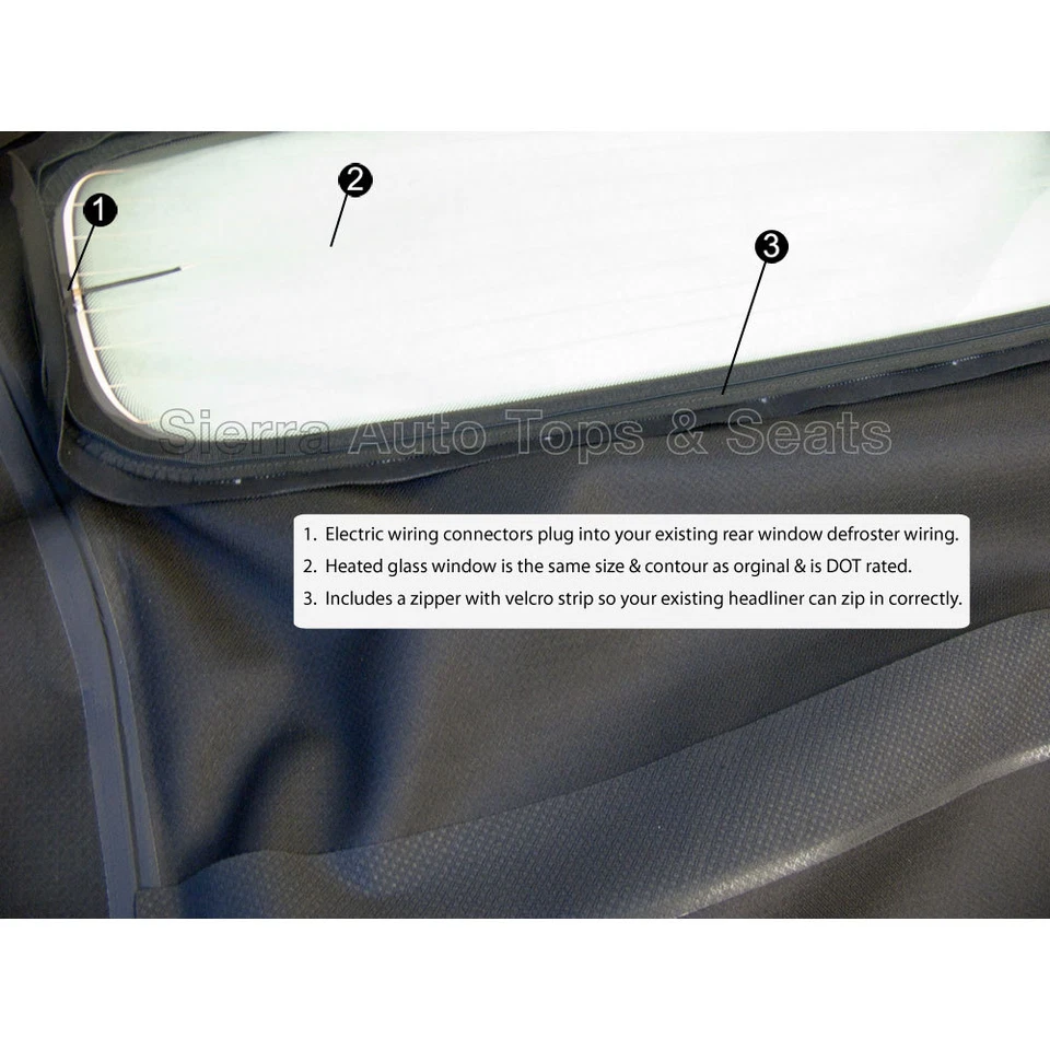 Tapa convertible Volvo C70 para 1999-2006, negro alemán A5, ventana de cristal Foto 4 de 4