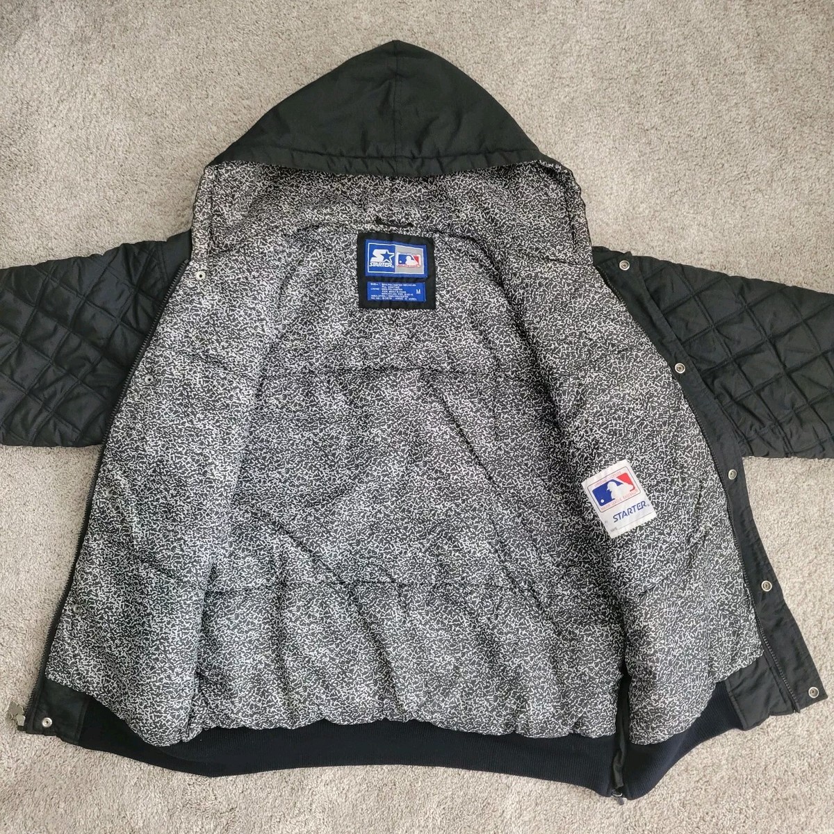 Vtg 90's Chicago White Sox Starter Coat Jacket Diamond