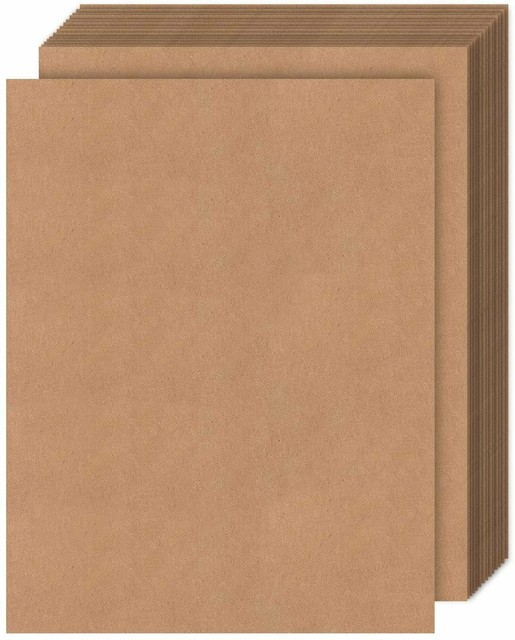 8.5 x 11” Brown Kraft Card Stock Paper 65lb Cover (176gsm) 50