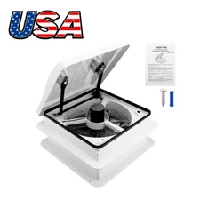 RV Roof Vent Fan 4 Speed 12V 14” Fan Reversible Touch On Off Speed Controls US