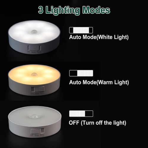 LED Motion Sensor Under Cabinet Closet Light USB Rechargeable Kitchen Lamp - Picture 4 of 13