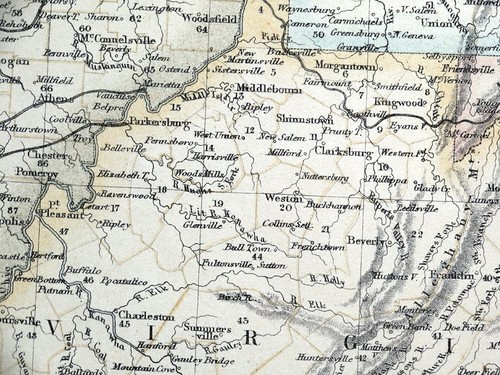 VEREINIGTE STAATEN NORDAMERIKA, NORDOSTEN USA Fullarton original antike Karte um 1860 - Bild 5 von 5