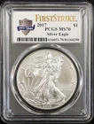 2017 Silver Eagle certified First Strike, MS 70 by PCGS!
