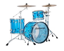 Ludwig Vistalite Fab 3pc Shell Pack w/ 22" Kick - Blue