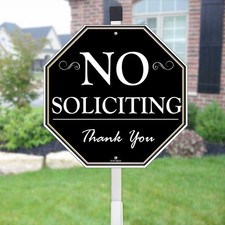 No Soliciting Sign for House, 10" x 28" 10x10 inches,