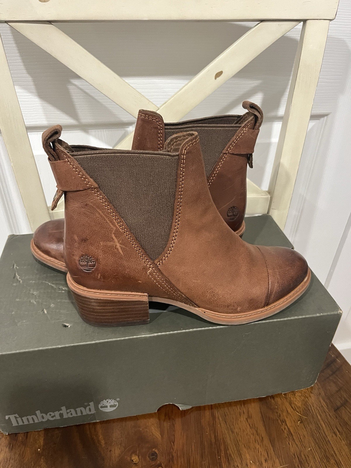 Timberland Women's Genuine Leather Ankle Boots Brown size 6.5