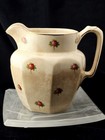 Prince Bros Antique Pitcher Crackle Glaze Rose Floral Pattern Staffordshire 7¼"