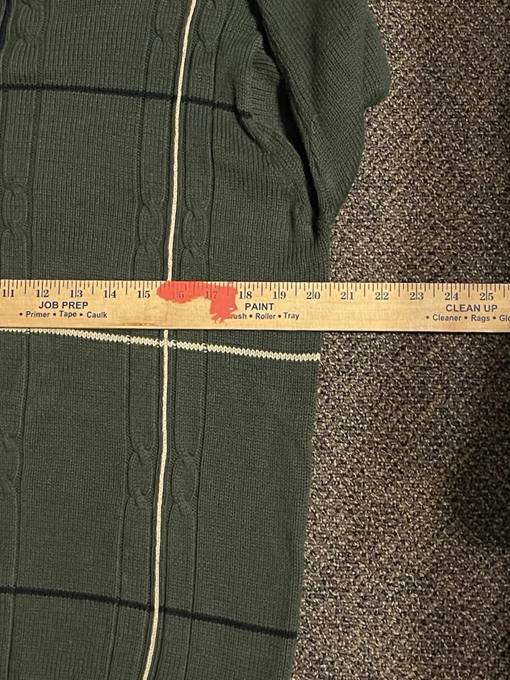 Suéter De Colección Y2K Haggar Rayas Para Hombre M Tejido 3D Verde Dinero Antiguo Tono Tierra Foto 3 de 4