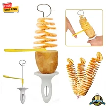 Spiral Potato Cutter Stainless Steel Vegetable Slicer Kitchen Tool NEW