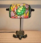 Bankers Desk Lamp Tiffany Style Stained Glass Look Vintage Turtle Lamp New Box