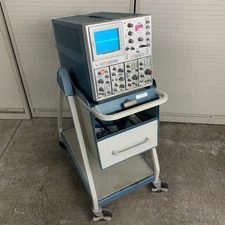 Tektronix 7904 Oscilloscope W/ 7A22 7A26 7B85 7B53A Module Cards and 204-2 Cart