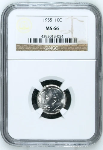 1955 Roosevelt Dime NGC MS 66 Gem Silver Coin 10C