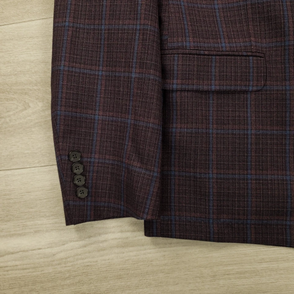 Abrigo Deportivo Hombre Calvin Klein 46R 2 Btn Doble Ventilación Borgoña Burdeos Multicolor Foto 4 de 4