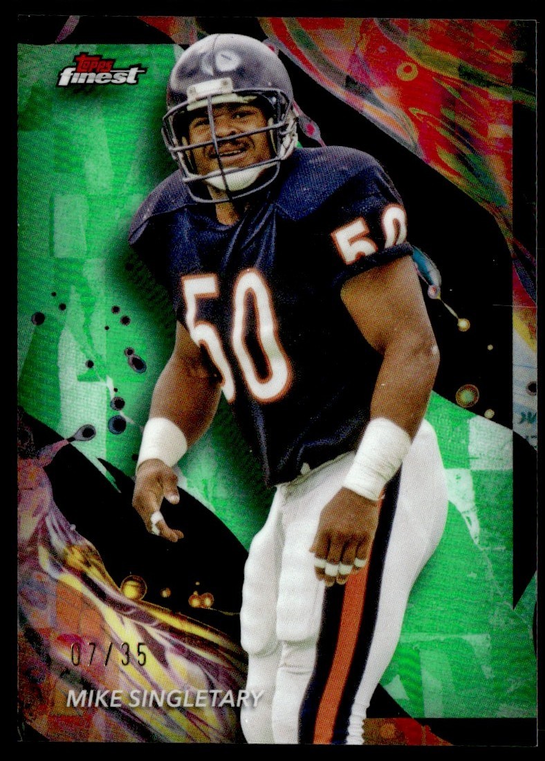 2024 Topps Finest Green Refractor Mike Singletary 07/35 #108