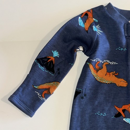 Carter’s Newborn Baby Boy Dinosaur Zip Up One-Piece Sleeper Footies Blue NWT - Picture 6 of 13
